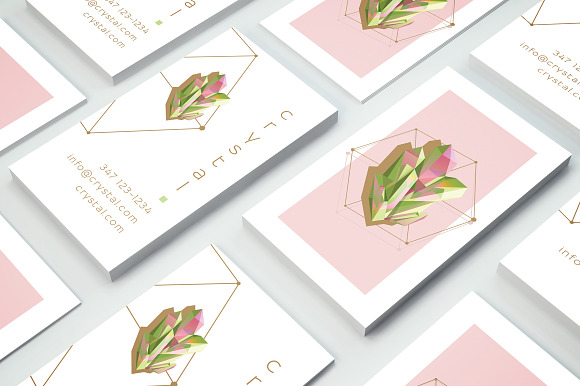 Crystal business card template in Business Card Templates - product preview 1
