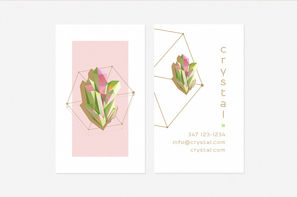 Crystal business card template in Business Card Templates - product preview 3
