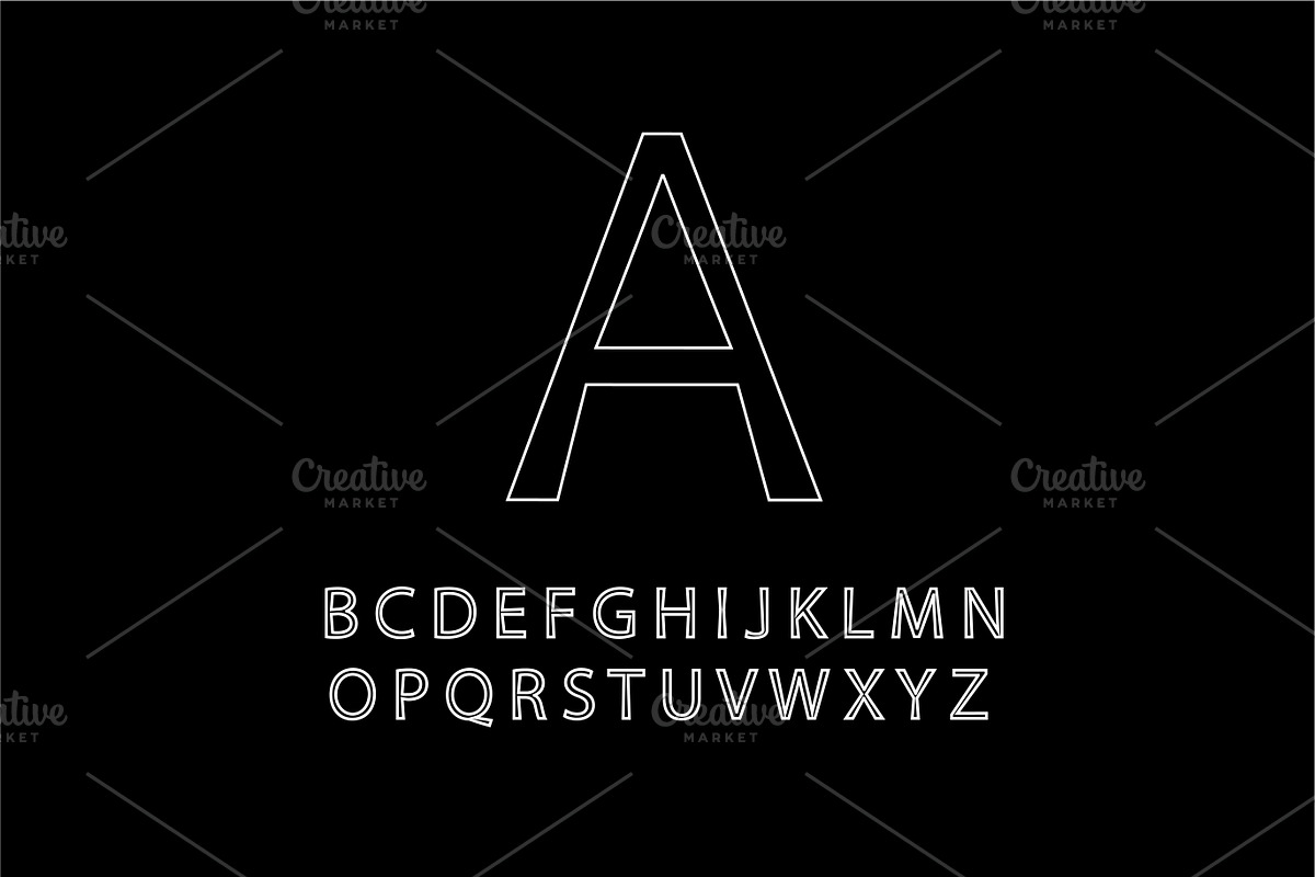 Font neon white color outline in Graphics - product preview 8