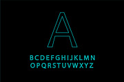 Neon blue font outline vector