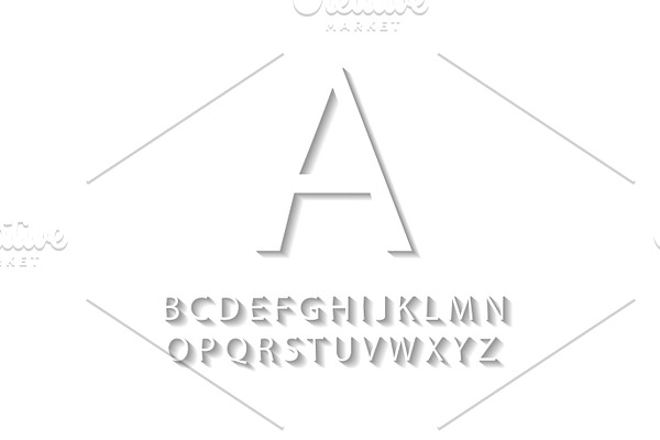 White font with shadow vector