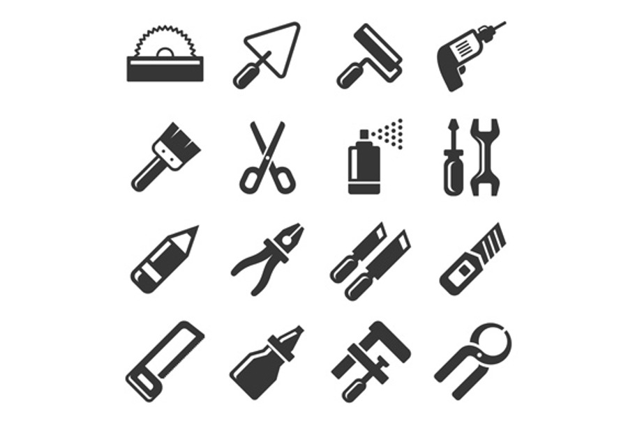 DIY Hand Tools Icons Set