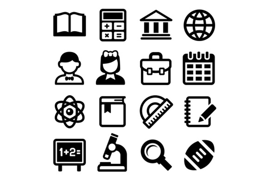 School and Education Icons Set