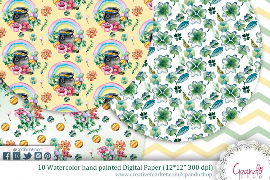 St patrick wallpaper digital paper in Patterns - product preview 8