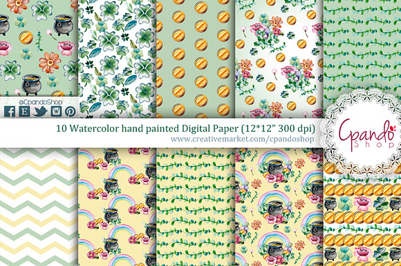 St patrick wallpaper digital paper in Patterns - product preview 1