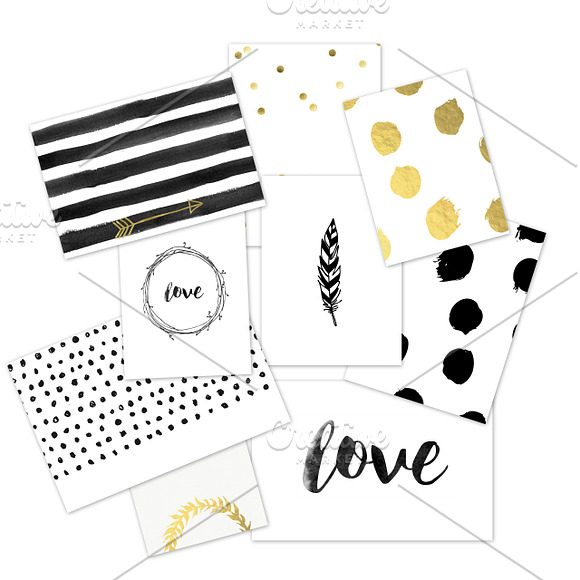 Black & Gold journal cards in Stationery Templates - product preview 1