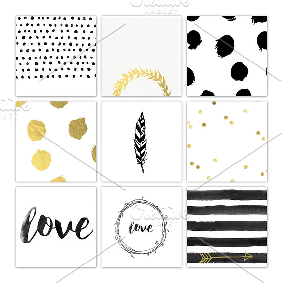 Black & Gold journal cards in Stationery Templates - product preview 2
