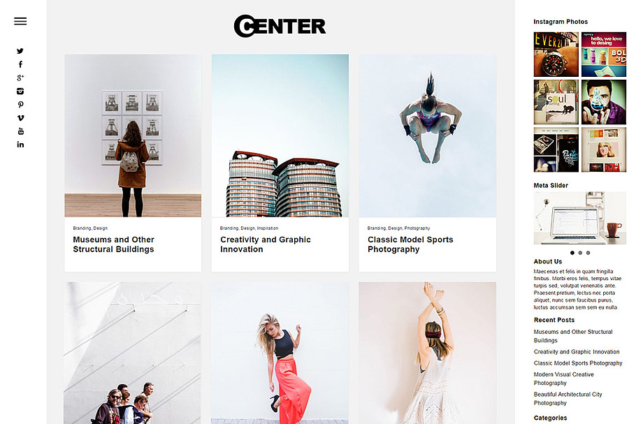Center Portfolio & Blog Theme