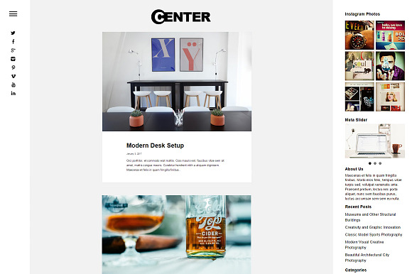 Center Portfolio & Blog Theme in WordPress Portfolio Themes - product preview 2
