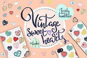 Vintage sweet vector hearts