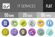 50 IT Services Flat Shadowed Icons