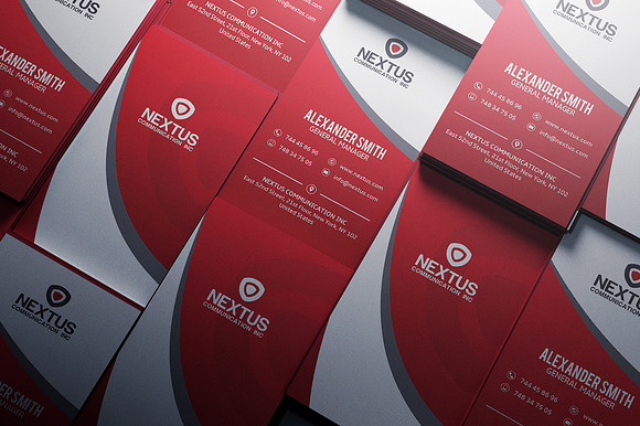 Modern Red Business Card in Business Card Templates - product preview 1