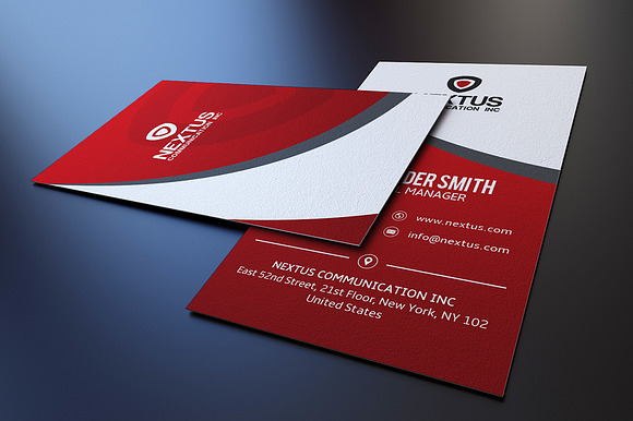Modern Red Business Card in Business Card Templates - product preview 2