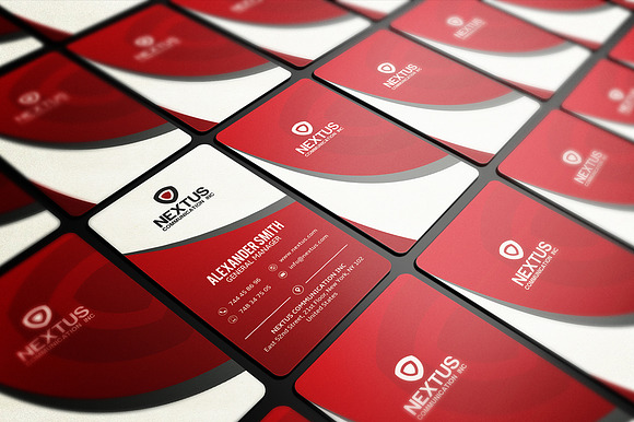 Modern Red Business Card in Business Card Templates - product preview 3