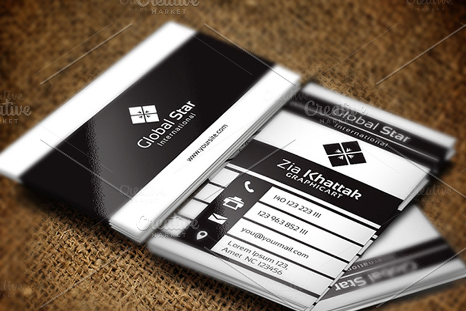 Global Star International Card in Business Card Templates - product preview 8