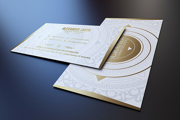 Gold And White Business Card in Business Card Templates - product preview 1