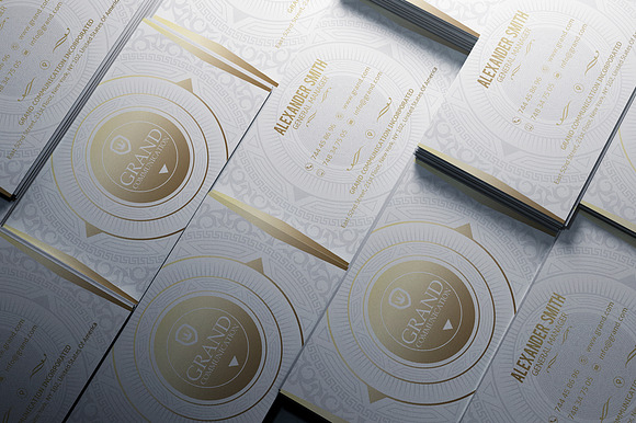 Gold And White Business Card in Business Card Templates - product preview 4
