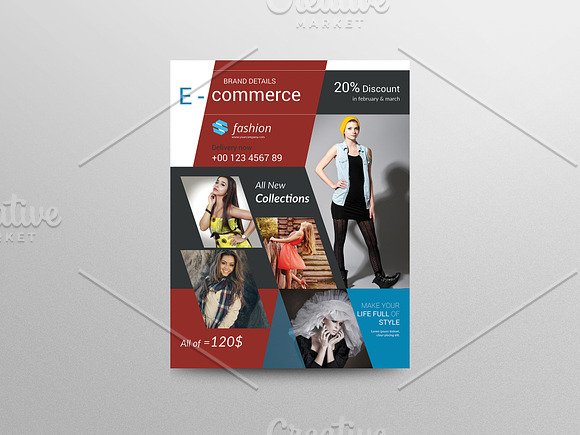 E Commerce Fashion Flyer-V468 in Flyer Templates - product preview 1