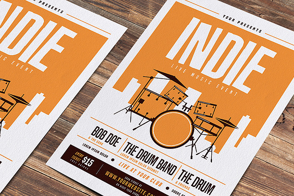 Indie Drum Flyer in Flyer Templates - product preview 1
