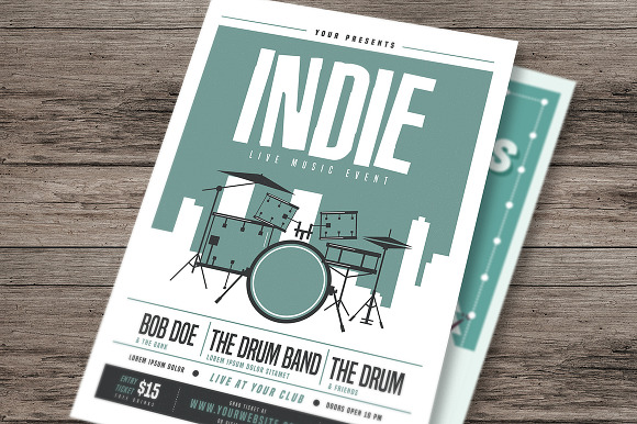 Indie Drum Flyer in Flyer Templates - product preview 2