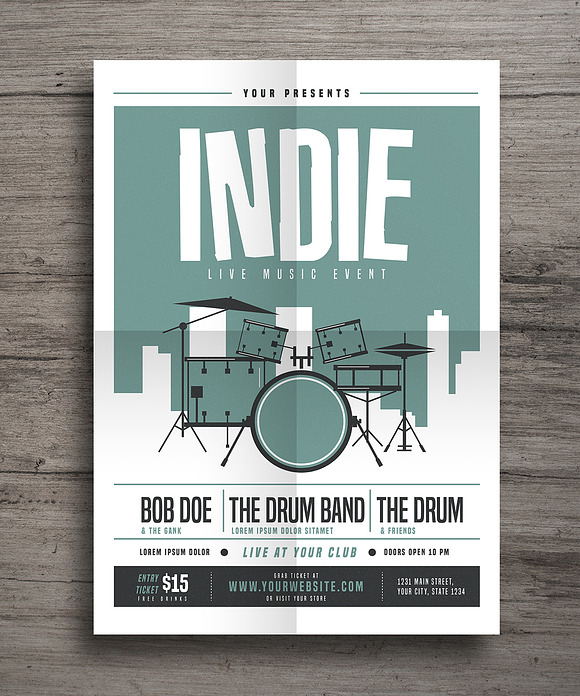 Indie Drum Flyer in Flyer Templates - product preview 4