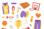 Basketball sport icons vector