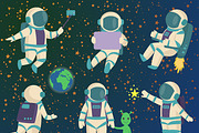 Vector astronauts in space
