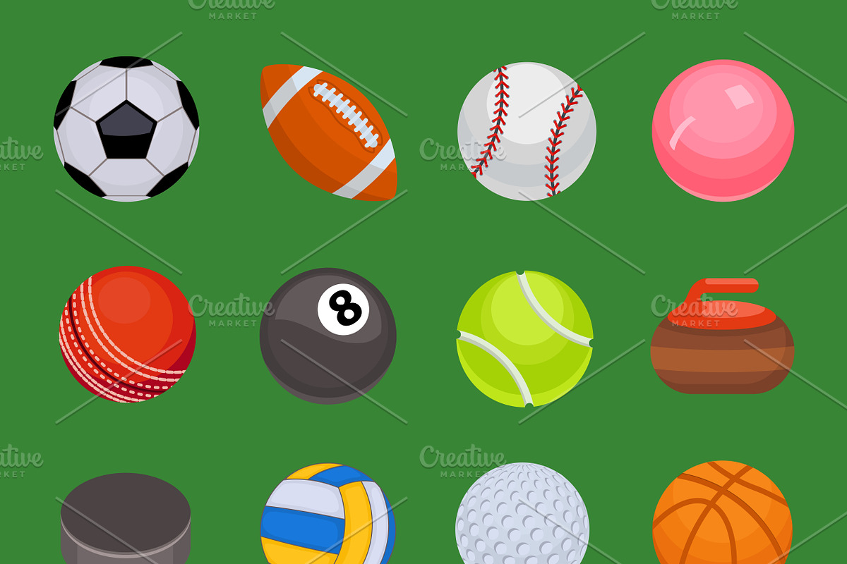 Collection of sport balls vector in Illustrations - product preview 8