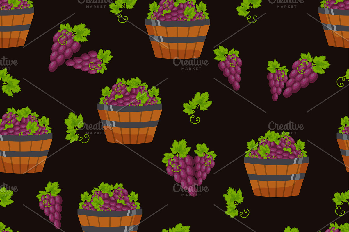 Vector grape seamless pattern in Illustrations - product preview 8