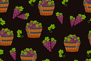 Vector grape seamless pattern