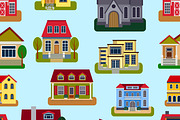House seamless pattern vector