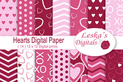 Hearts Digital Paper - Valentine