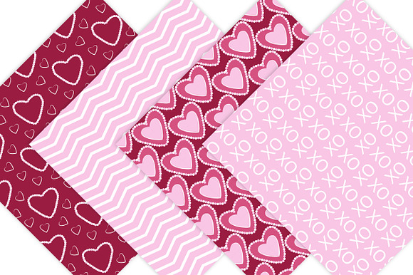 Hearts Digital Paper - Valentine in Patterns - product preview 1