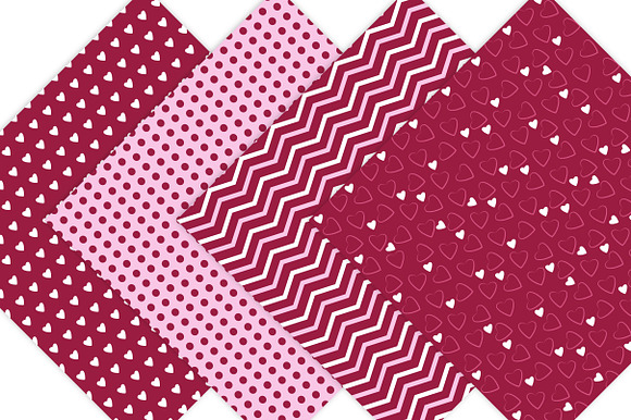 Hearts Digital Paper - Valentine in Patterns - product preview 2