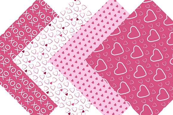 Hearts Digital Paper - Valentine in Patterns - product preview 3
