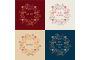 Love and Heart wedding patterns set