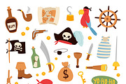Pirate icons vector