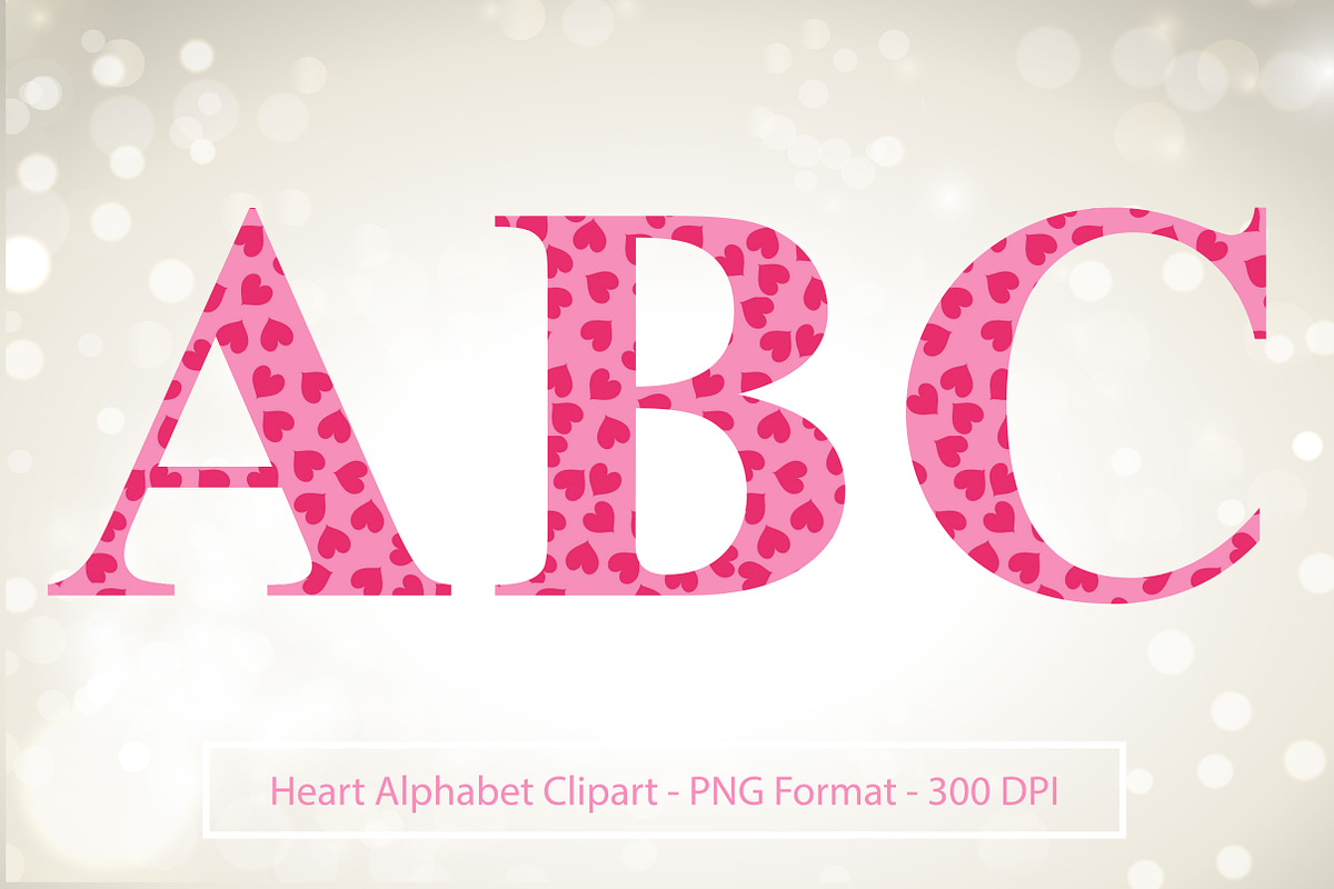Hearts Alphabet Clipart - Valentine in Objects - product preview 8