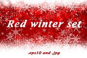 Red winter backgrounds and banners