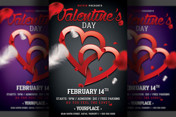 Valentines Day Party Flyer Template in Flyer Templates - product preview 1
