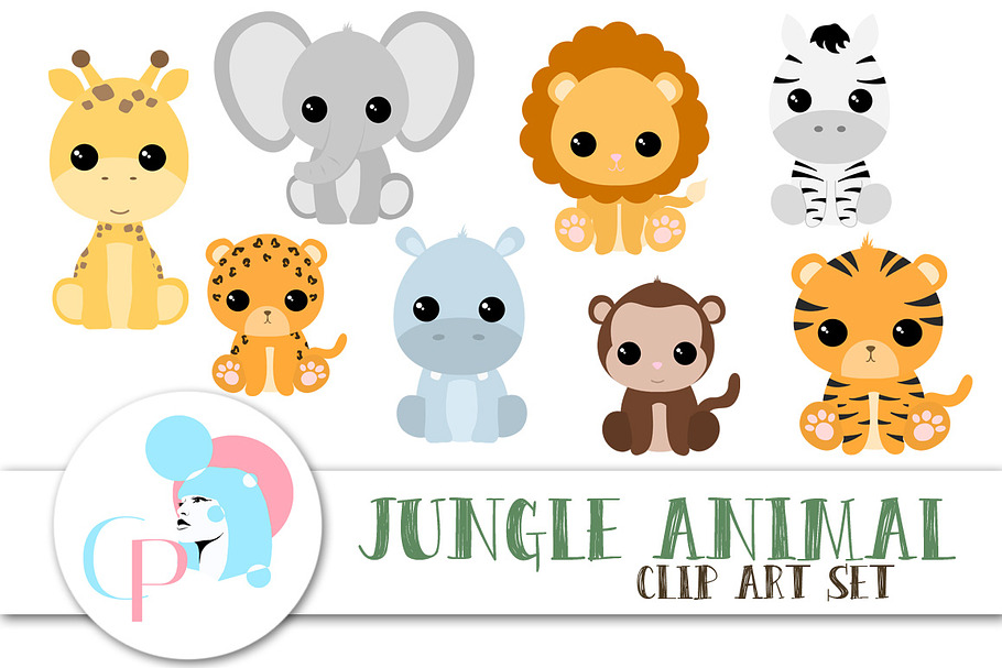 Jungle Animal ClipArt Set in Illustrations - product preview 8