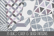 Silver Foil and Lilac Patterns Set