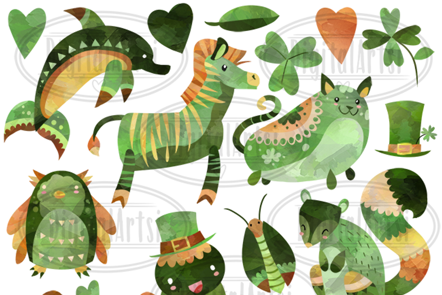 St. Patrick's Day Animals Clipart