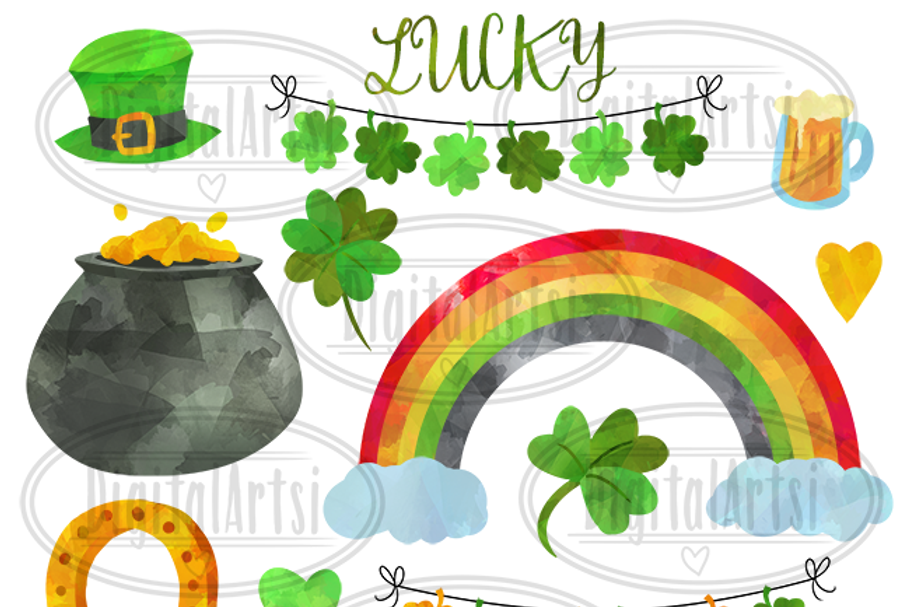 Watercolor St. Patrick's Day Clipart