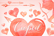 Cupid Valentine's Watercolor Clipart