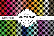 Winter Plaid Digital Paper Set
