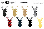 Deer Head Clipart Set