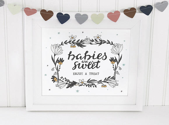 Baby Shower Kit • Birds & Flowers in Card Templates - product preview 3