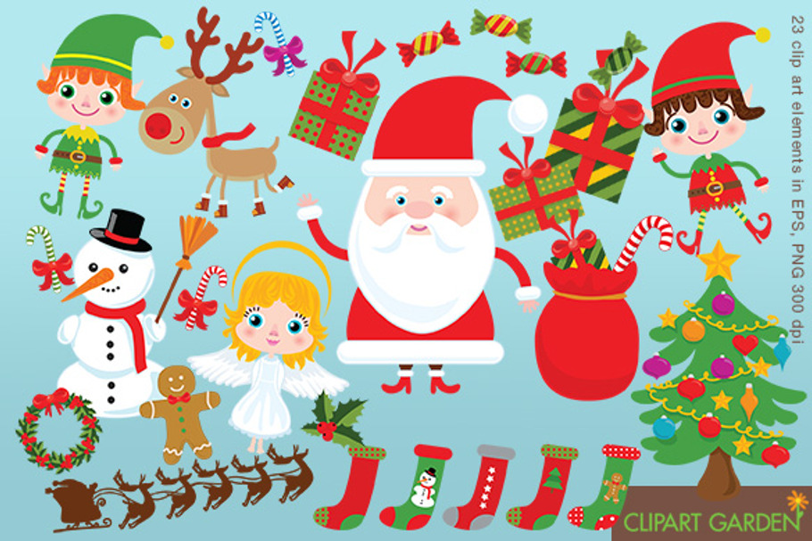 Christmas cliparts in Illustrations - product preview 8