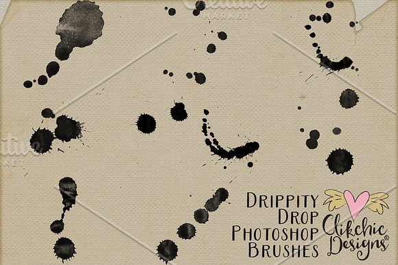 Drippity Drop Photoshop Brushes in Photoshop Brushes - product preview 1